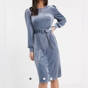 Women’s silver blue corduroy dress Vila clothes M Medium